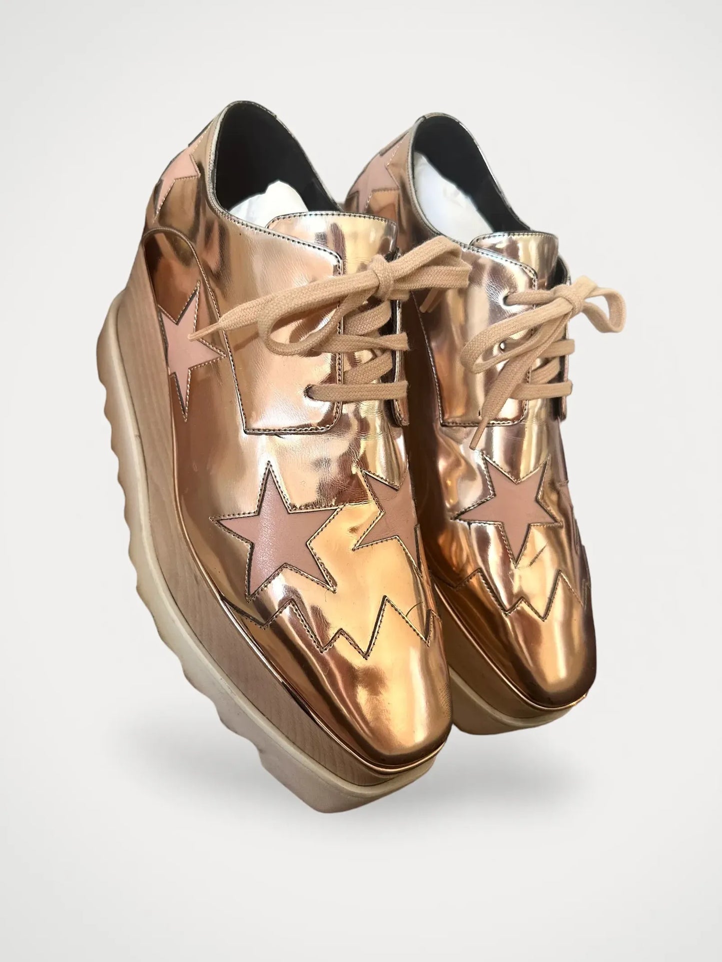 Stella Mccartney Metallic Pink Elyse Star Platforms-sneakers