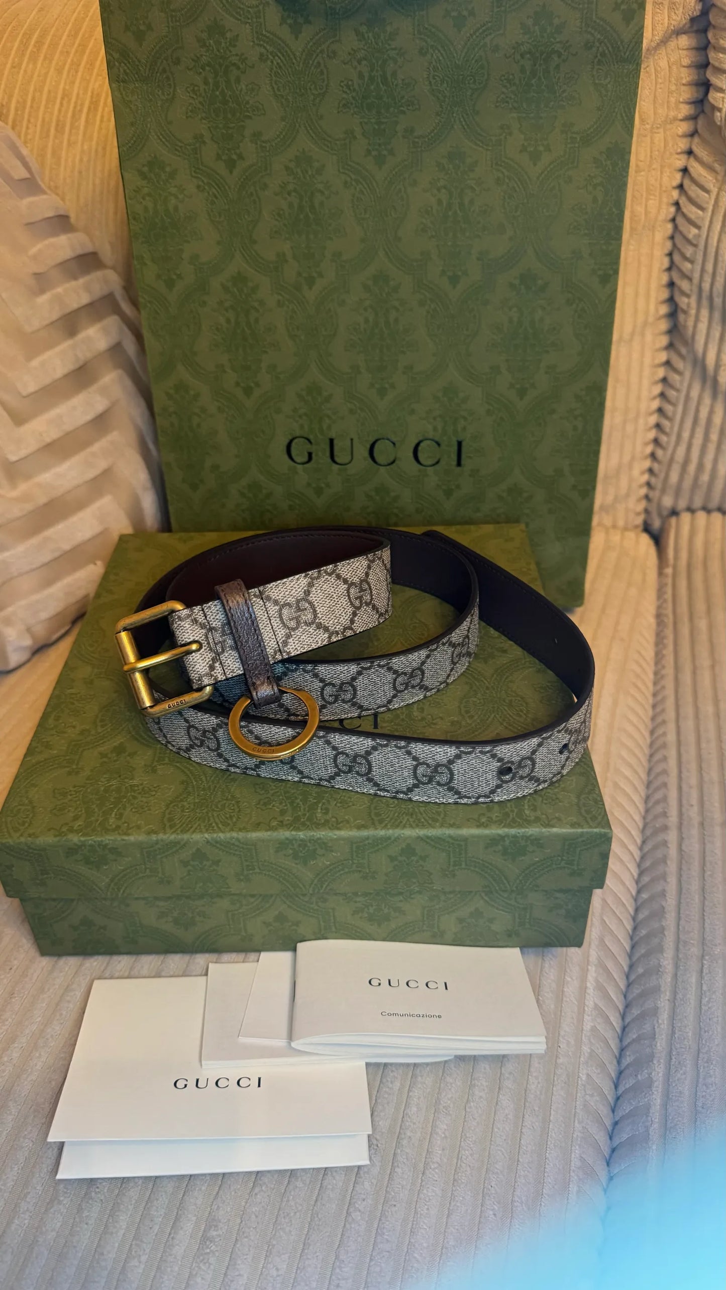 Gucci Supreme-skinnbälte NWT