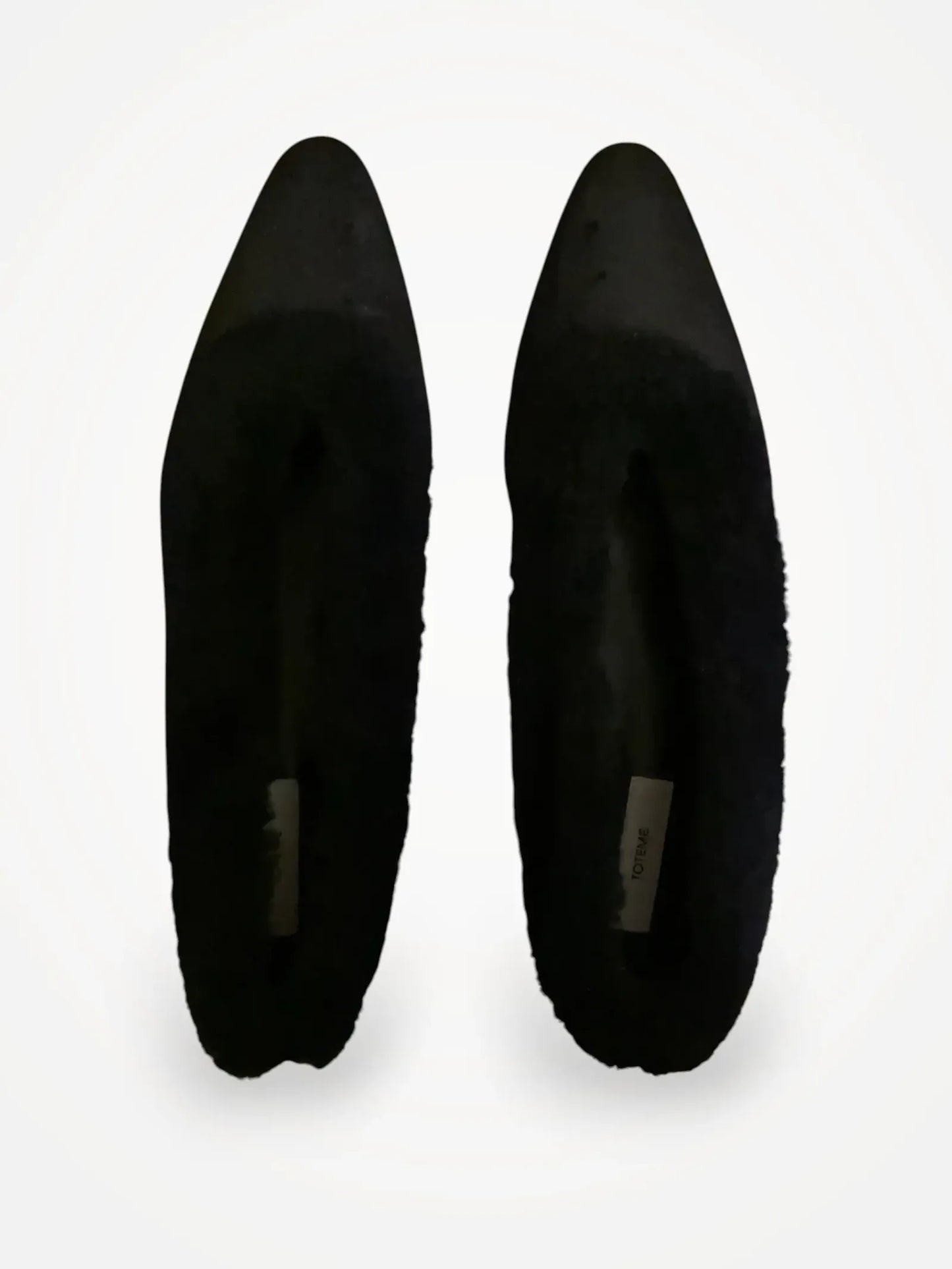 Toteme Shearling-trimmed Velvet Ballet Flats Ballet flats