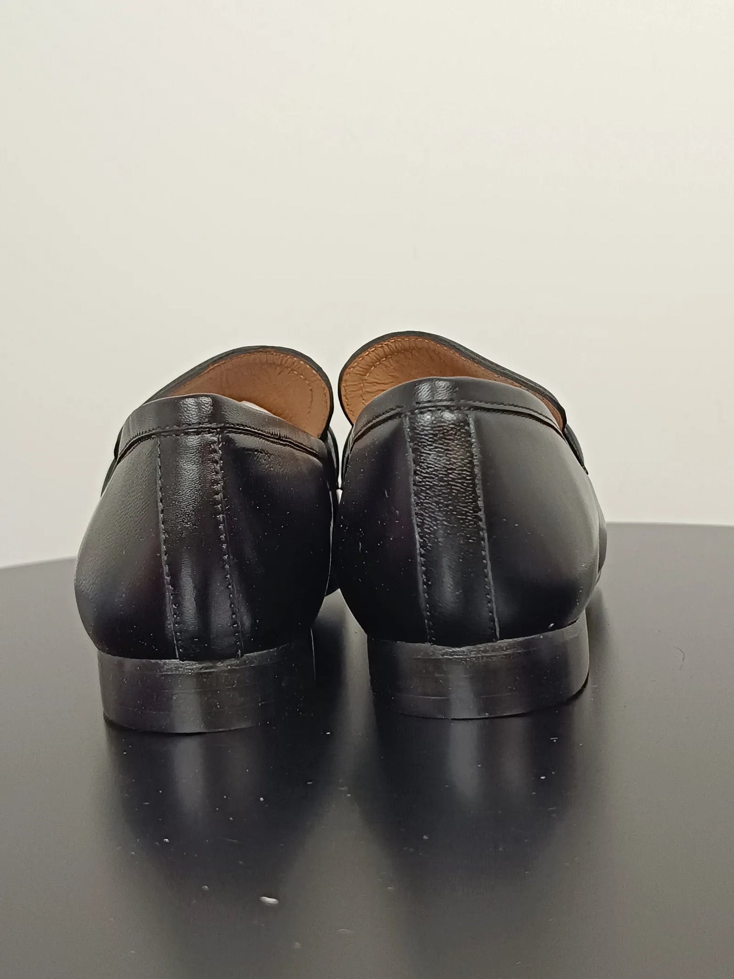 Flattered Vivienne Black Leather-skinnloafers NWT