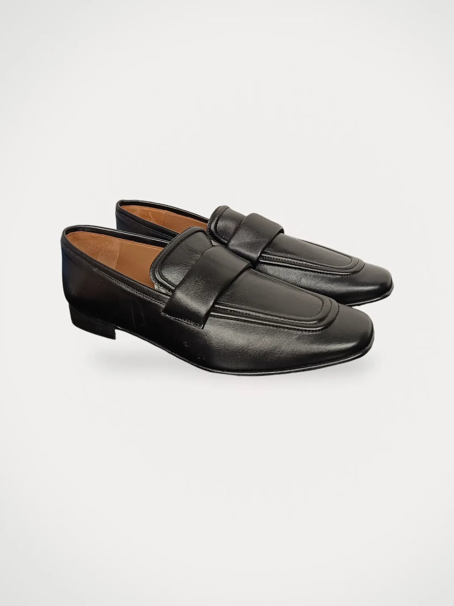 Flattered Vivienne Black Leather-skinnloafers NWOT