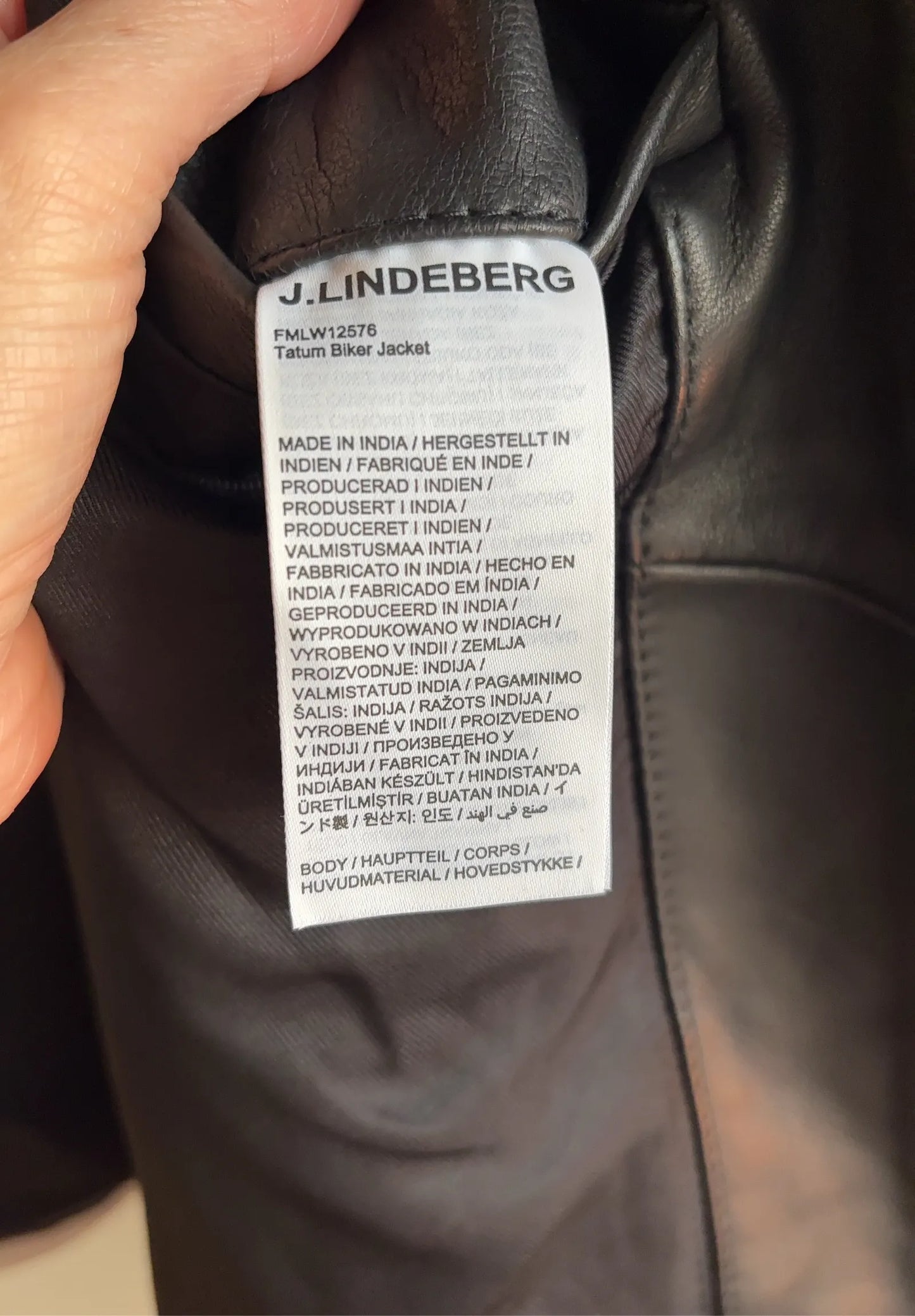 J.Lindeberg Tatum Biker Leather jacket