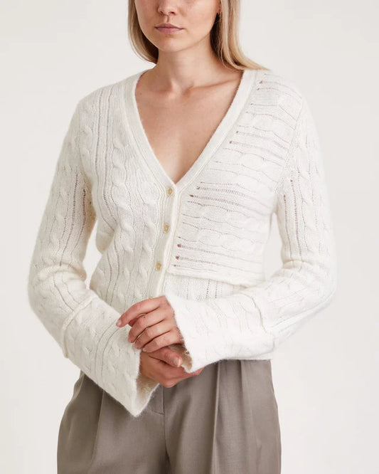 Dagmar Cable Knit-ullkofta