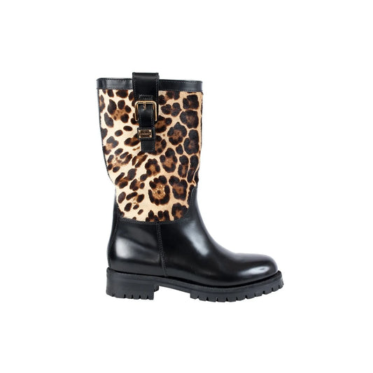 Dolce & Gabbana Mid Calf Leopard-skinnboots