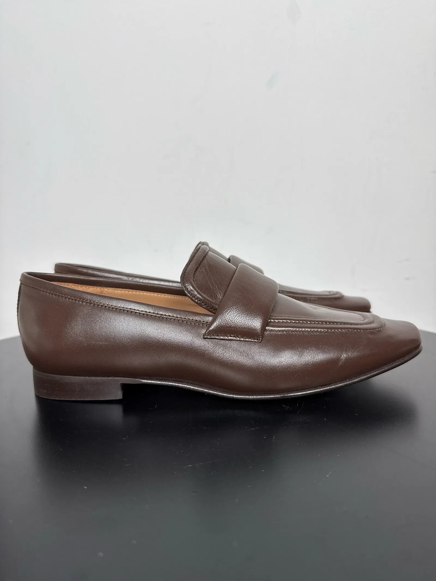 Flattered Vivienne Brown Leather-skinnloafers