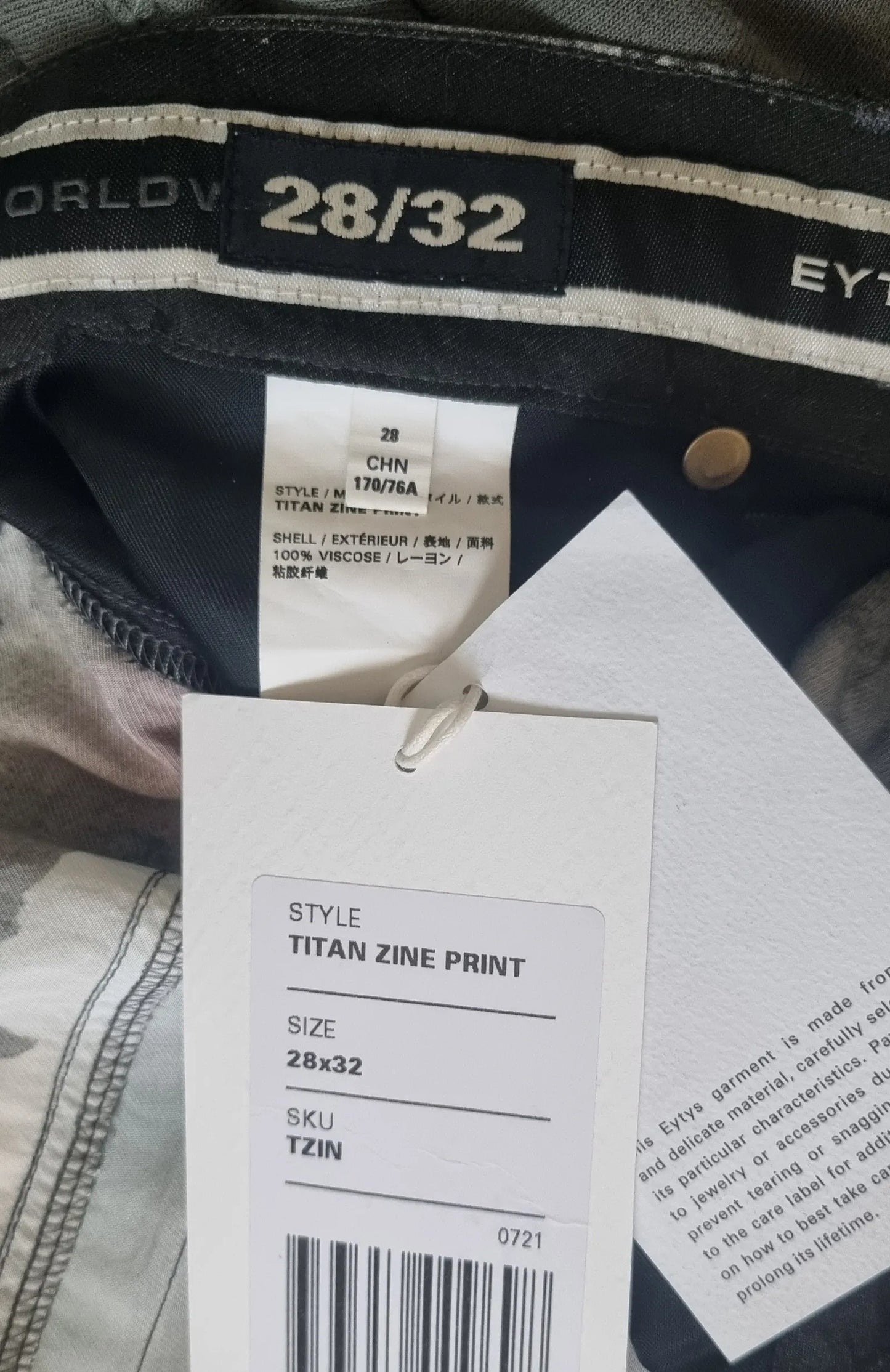 Eytys Titan Zine Print-byxor NWT