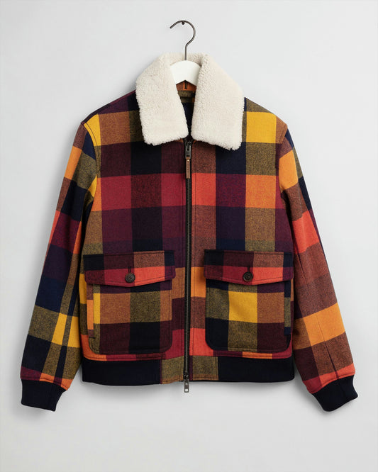 Gant Wool Check Flight Jacket Jacket