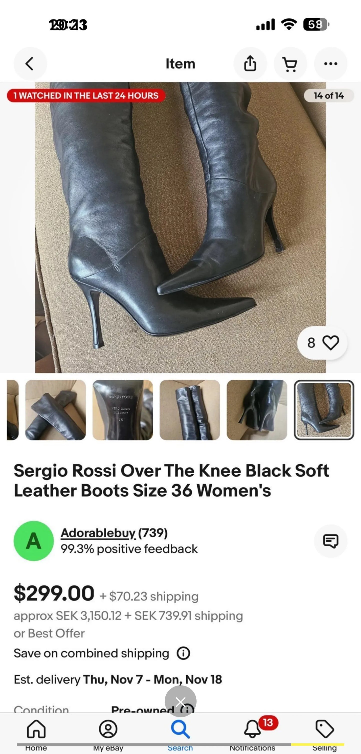 Sergio Rossi Tejus Nero-skinnboots