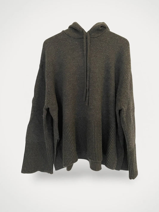 Toteme Signature Hooded Knit Charcoal-ulltröja