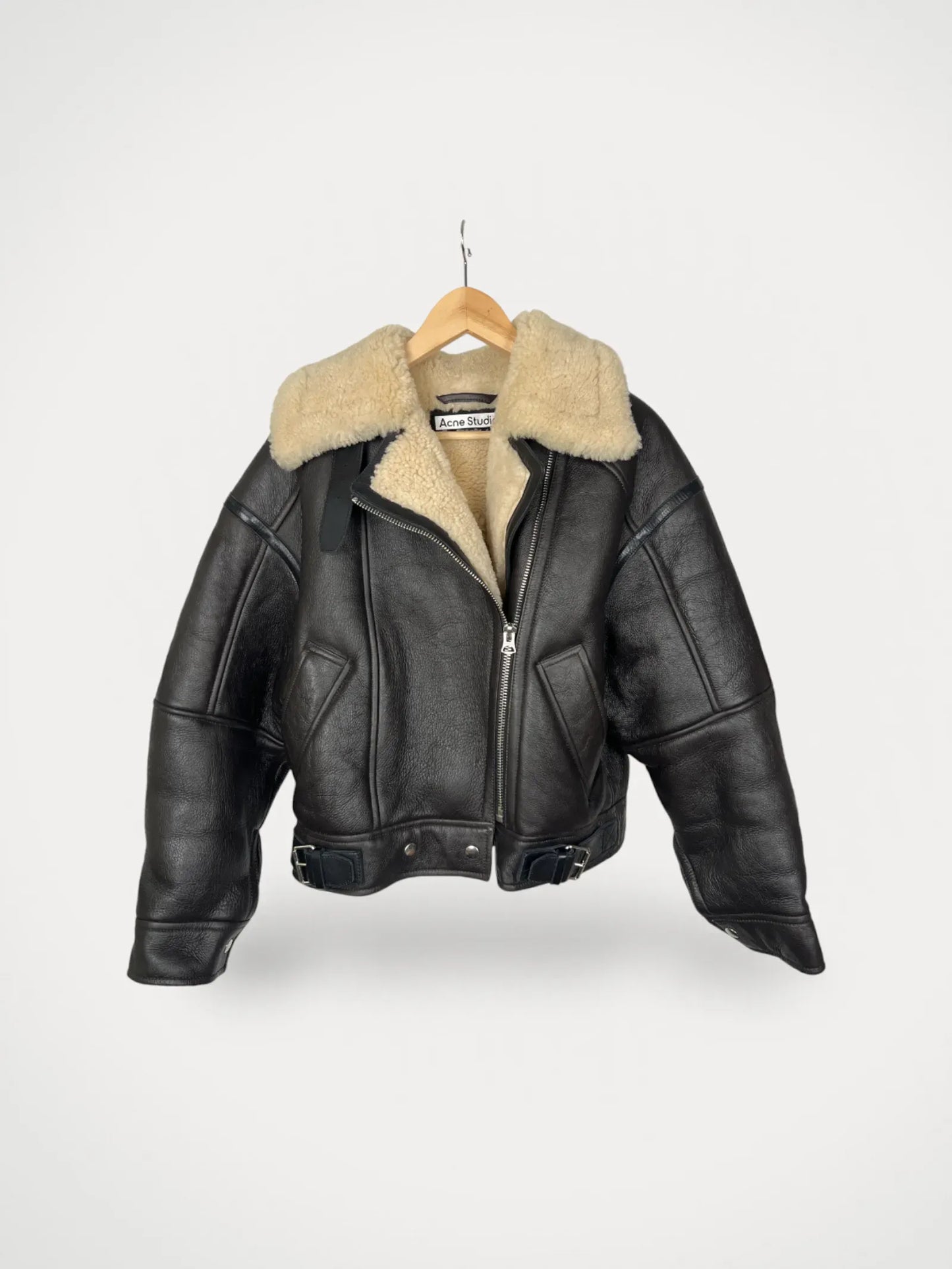 Acne Studios Leather shearling jacket-skinnjacka