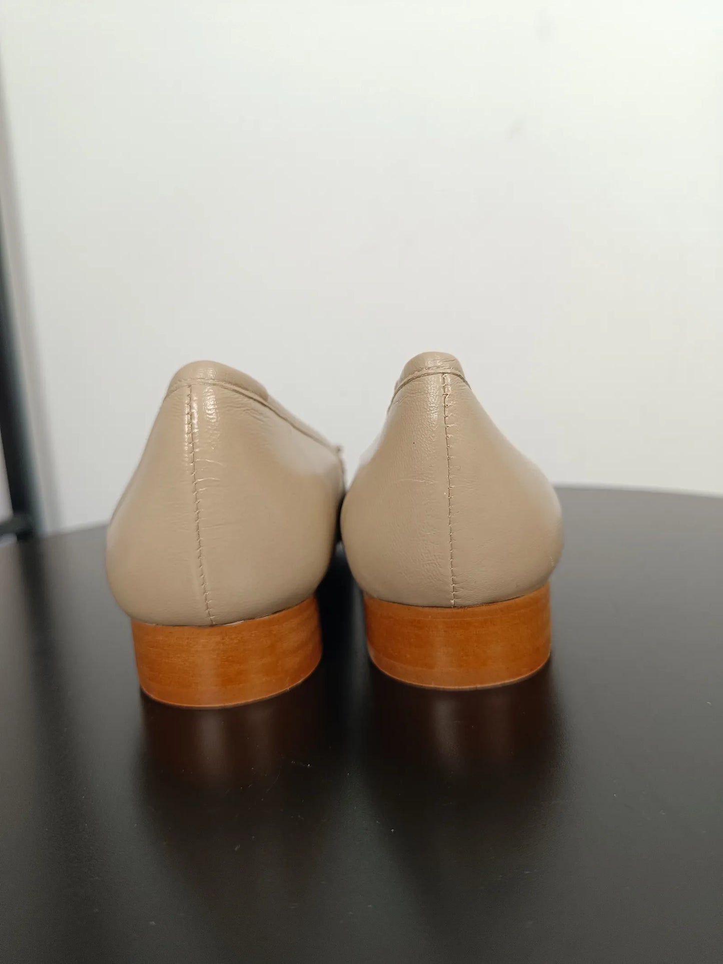 Flattered Monica Leather Beige-skinnballerinaskor