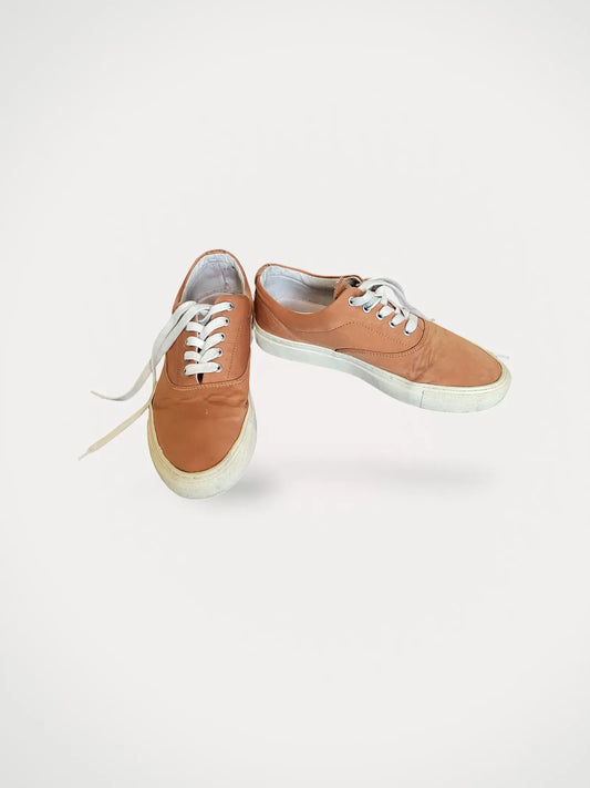 Our Legacy Orange Moleskin-skinnsneakers