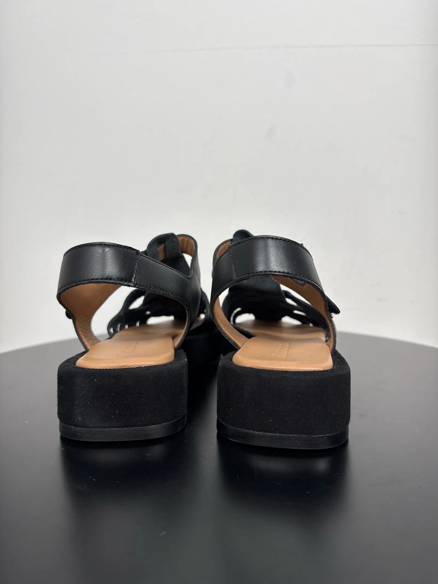 Flattered Gigi Black Leather Sandals