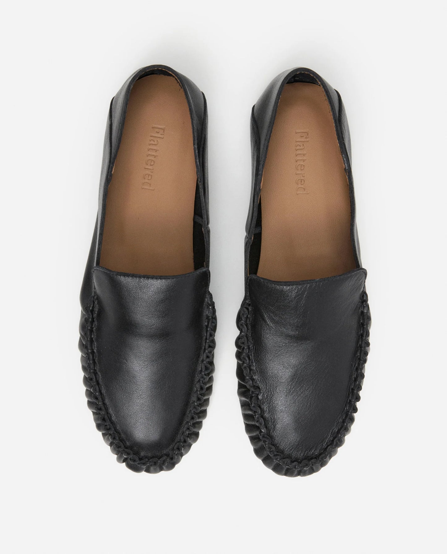 Flattered Bon Bon Leather Black-skinnloafers NWOT