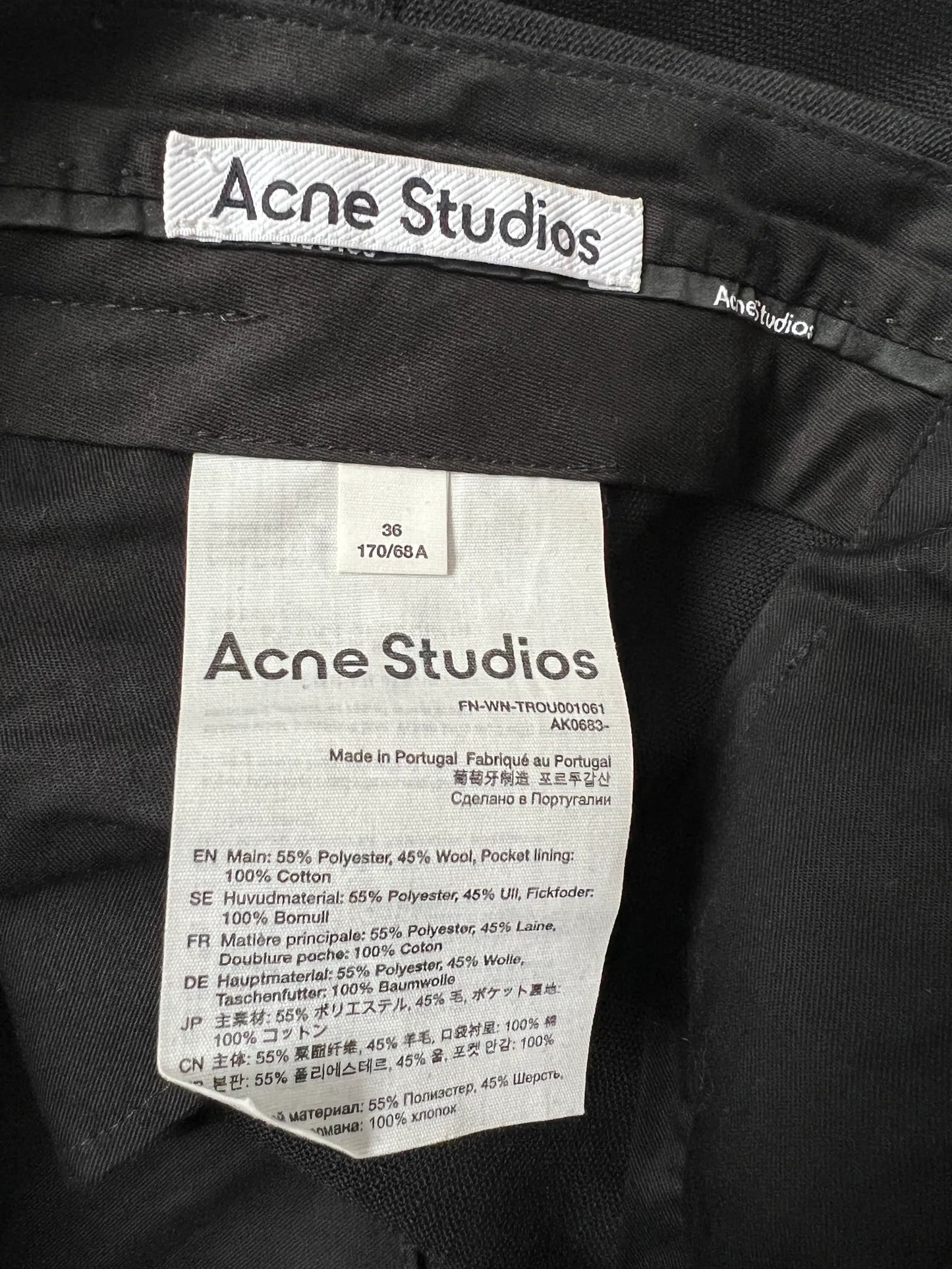 Acne Studios Narrow Tailored Suit Trousers
