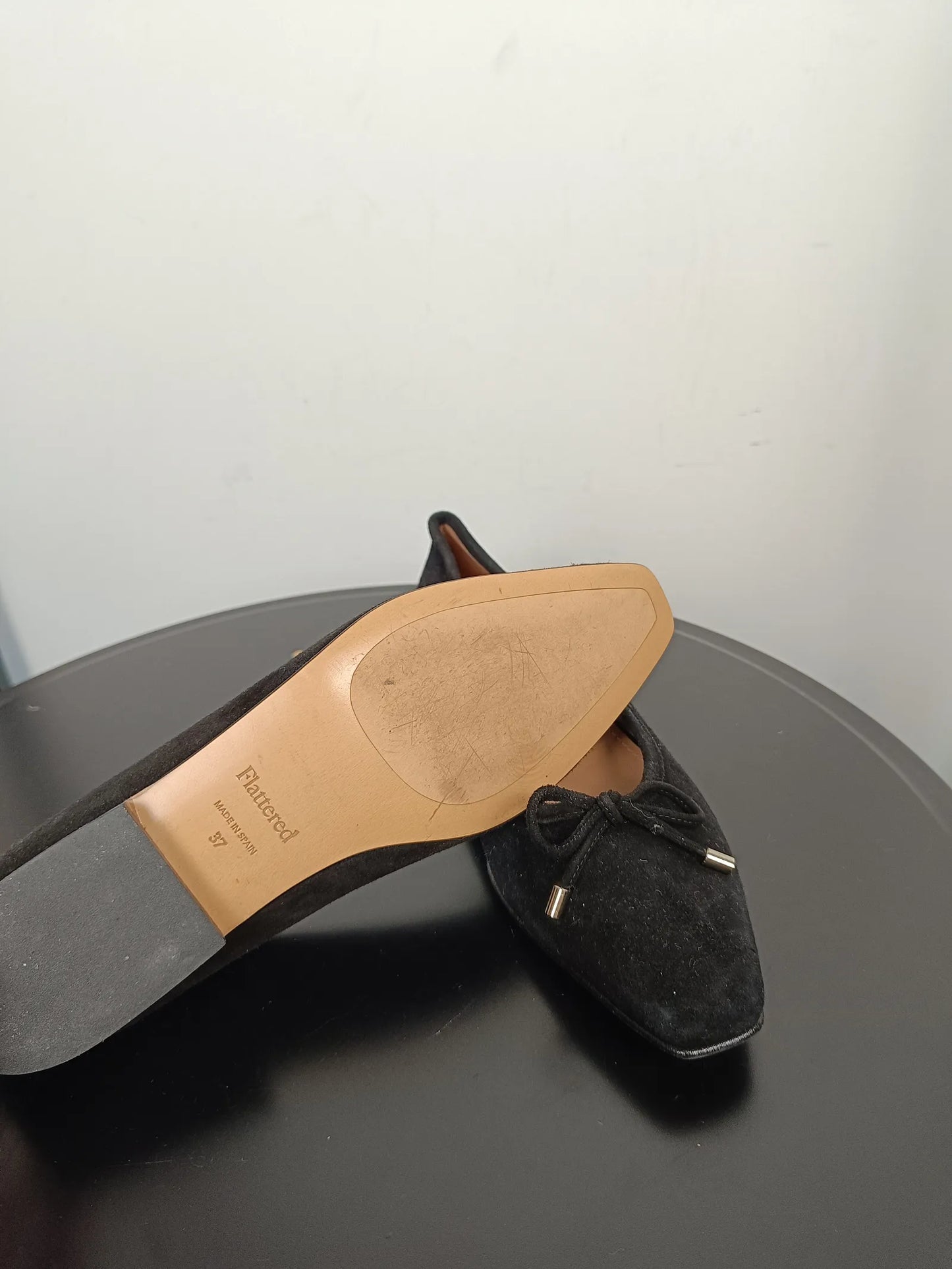 Flattered Monica Suede Black Ballet flats