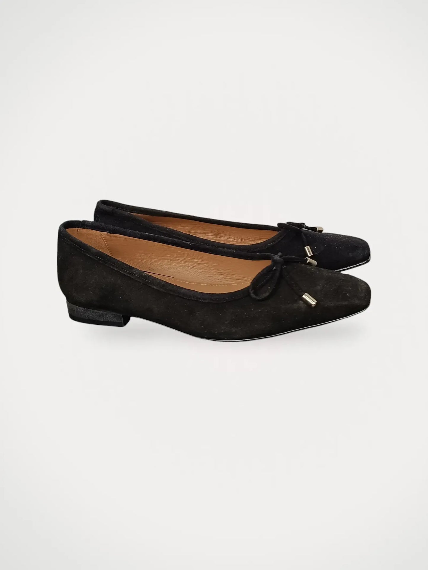 Flattered Monica Suede Black Ballet flats