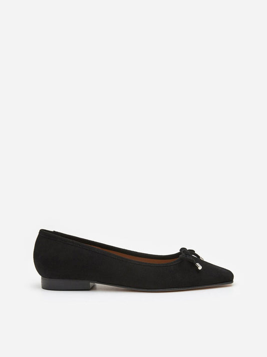 Flattered Monica Suede Black Ballet flats