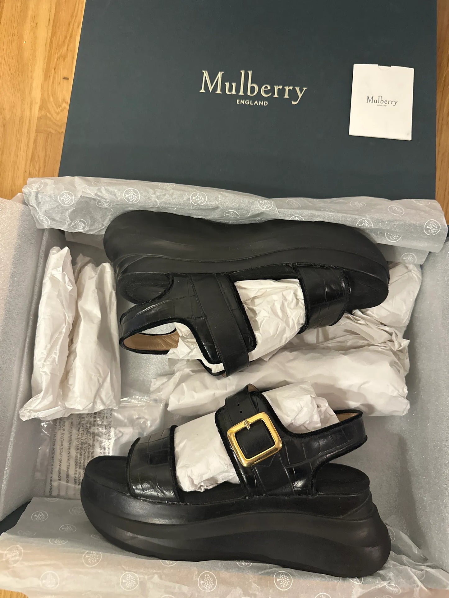 Mulberry Track Sporty-skinnsandaler