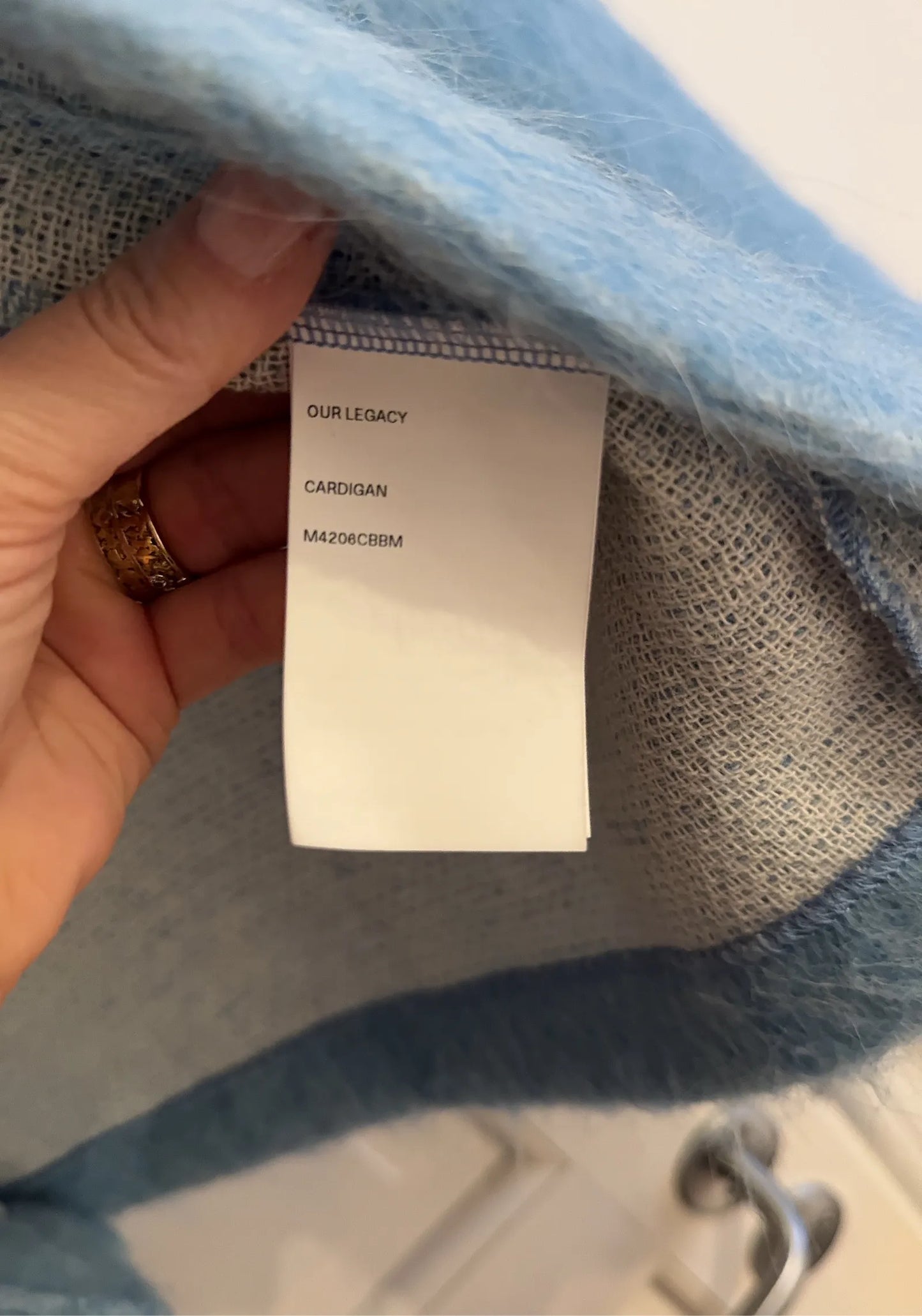 Our Legacy Unisex Baby Blue Mohair Cardigan