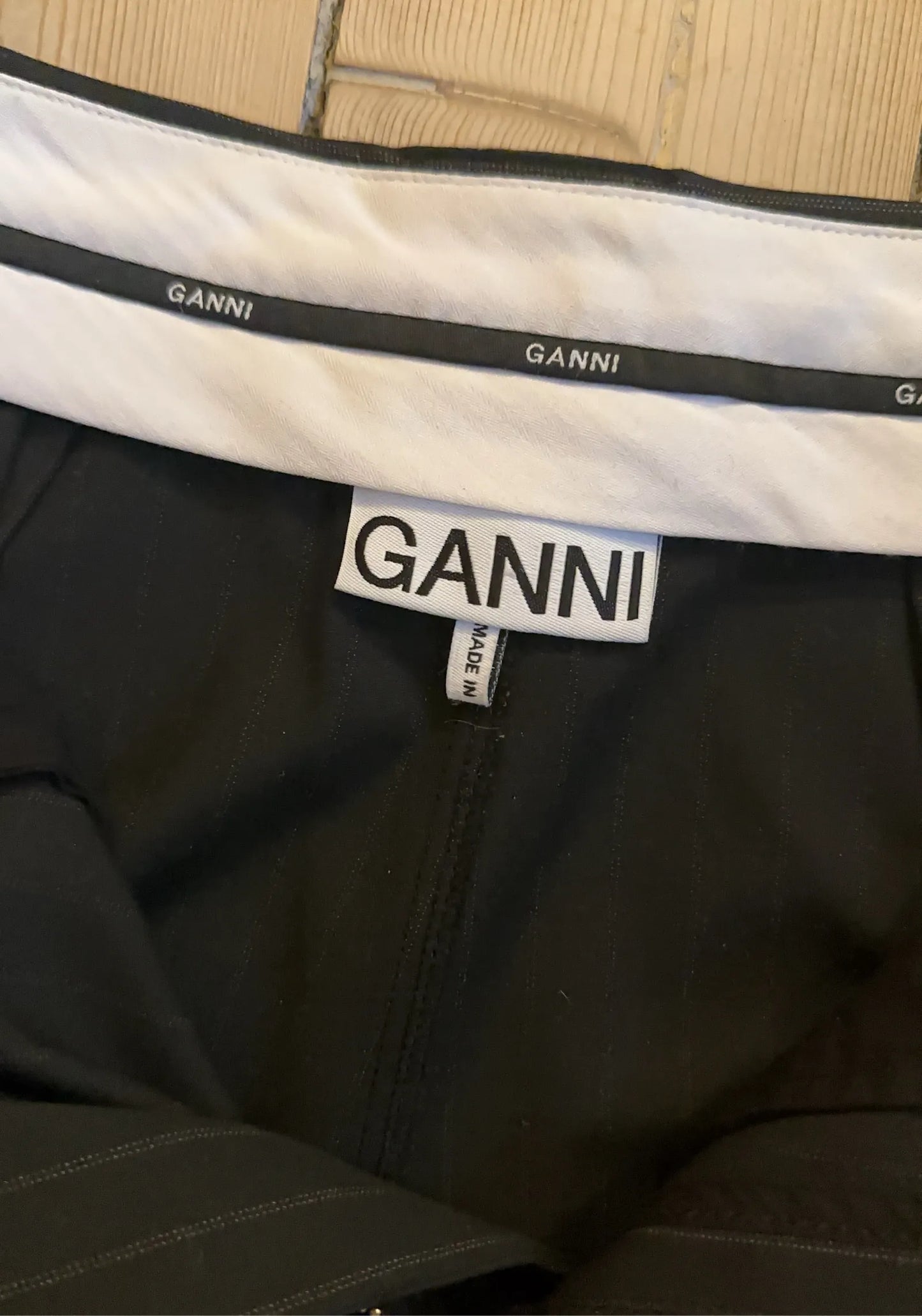 Ganni Striped - Black Trousers