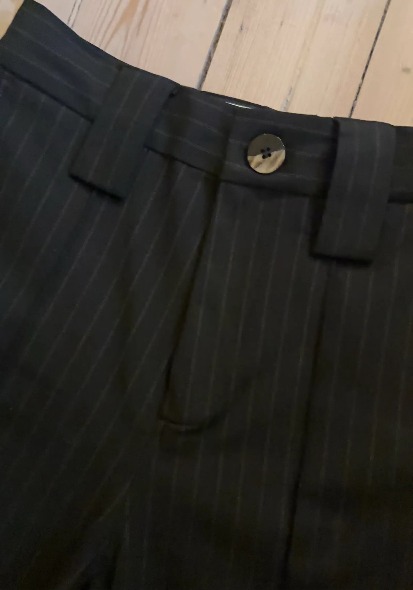 Ganni Striped - Black Trousers