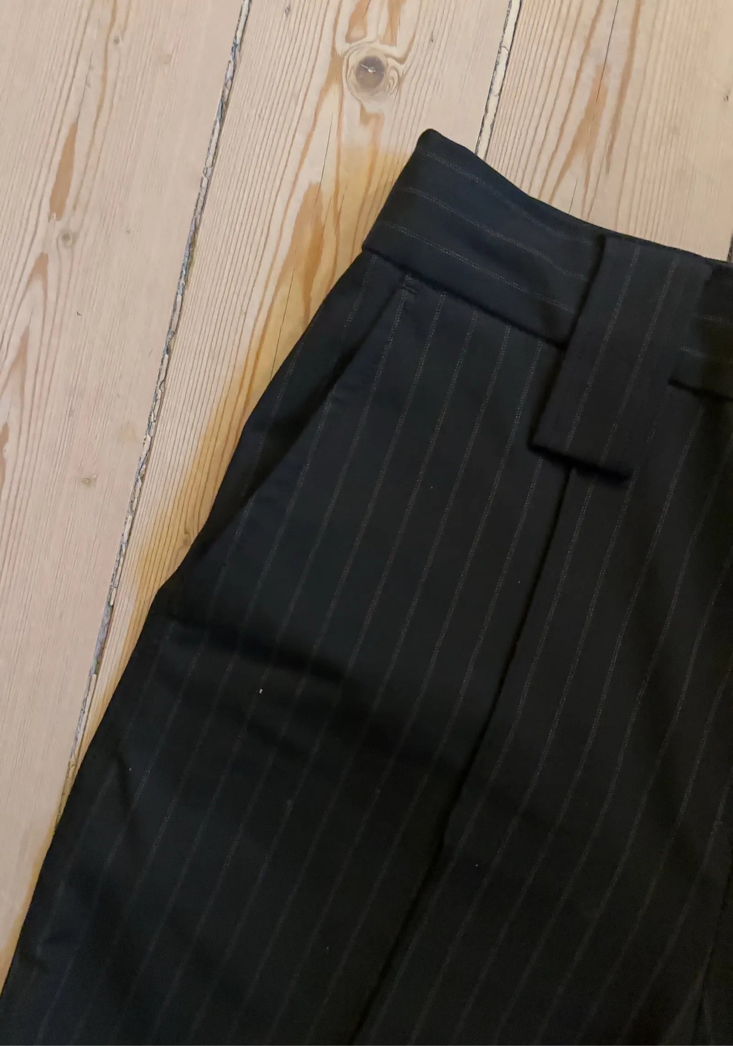 Ganni Striped - Black Trousers