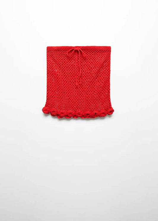 Mng Crochet floral mini-skirt Skirt