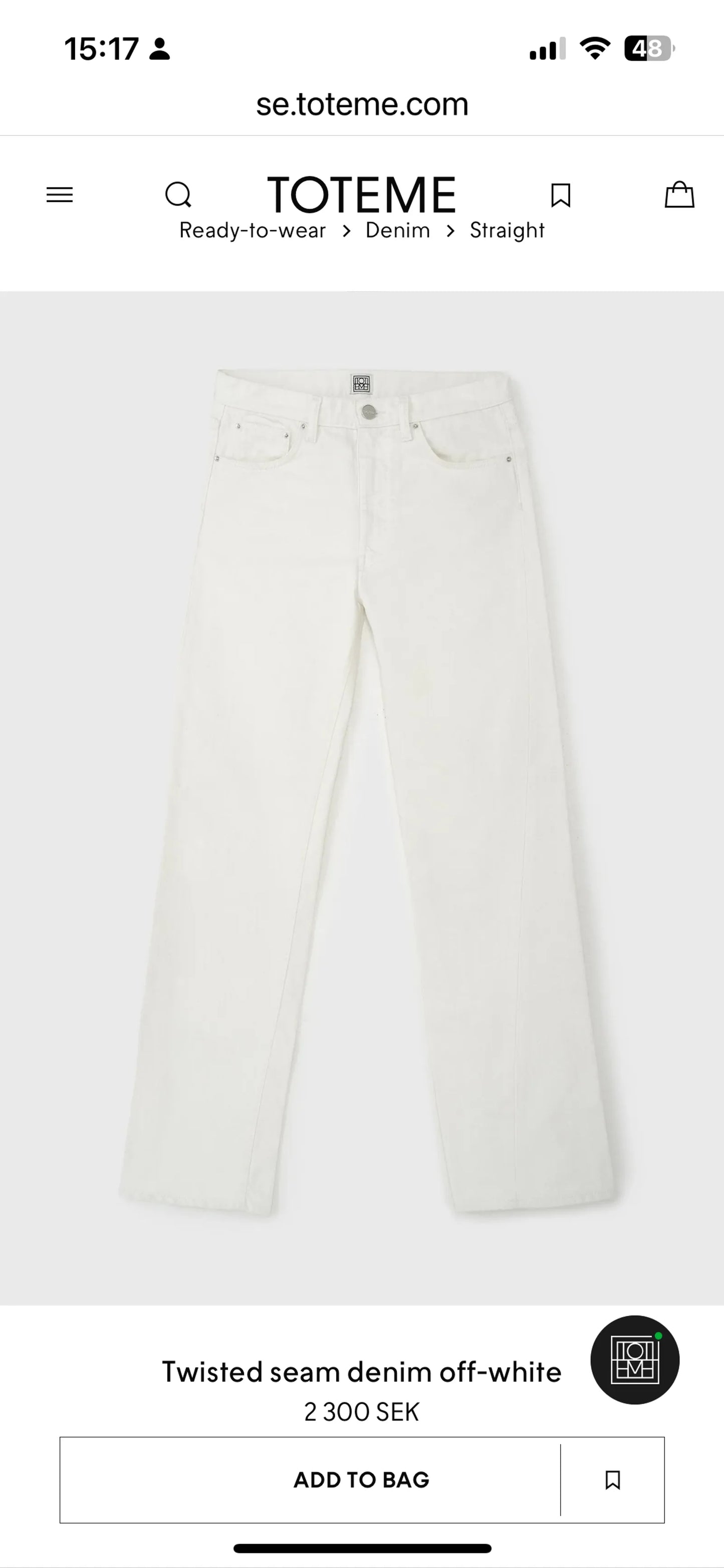 Toteme Twisted Seam-jeans