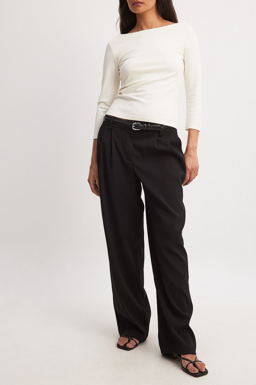 NA-KD Low Waist Pleated Suit Pants-byxor NWT