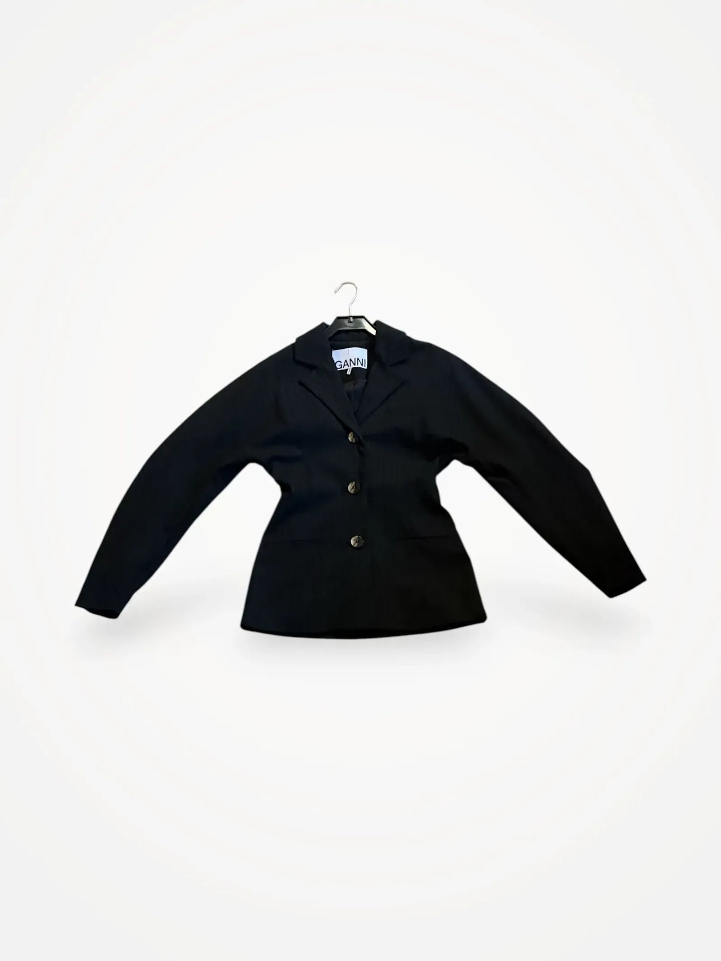 Ganni Striped - Black Blazer