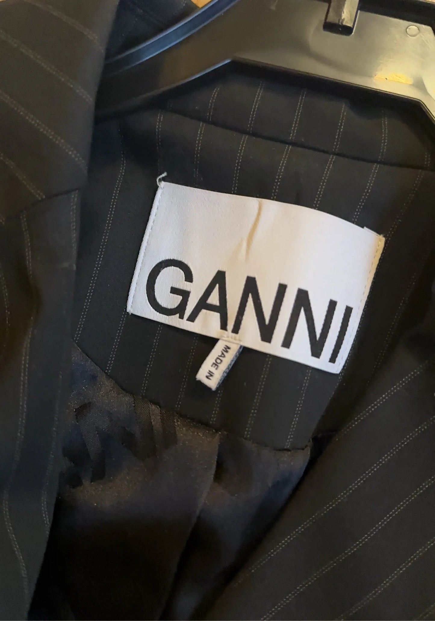 Ganni Striped - Black Blazer