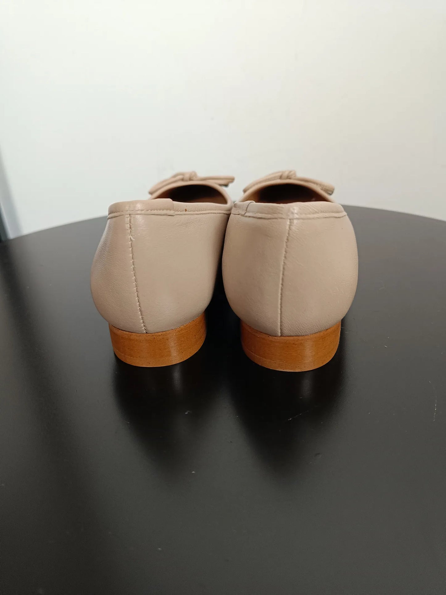 Flattered Monica Leather Beige-skinnballerinaskor