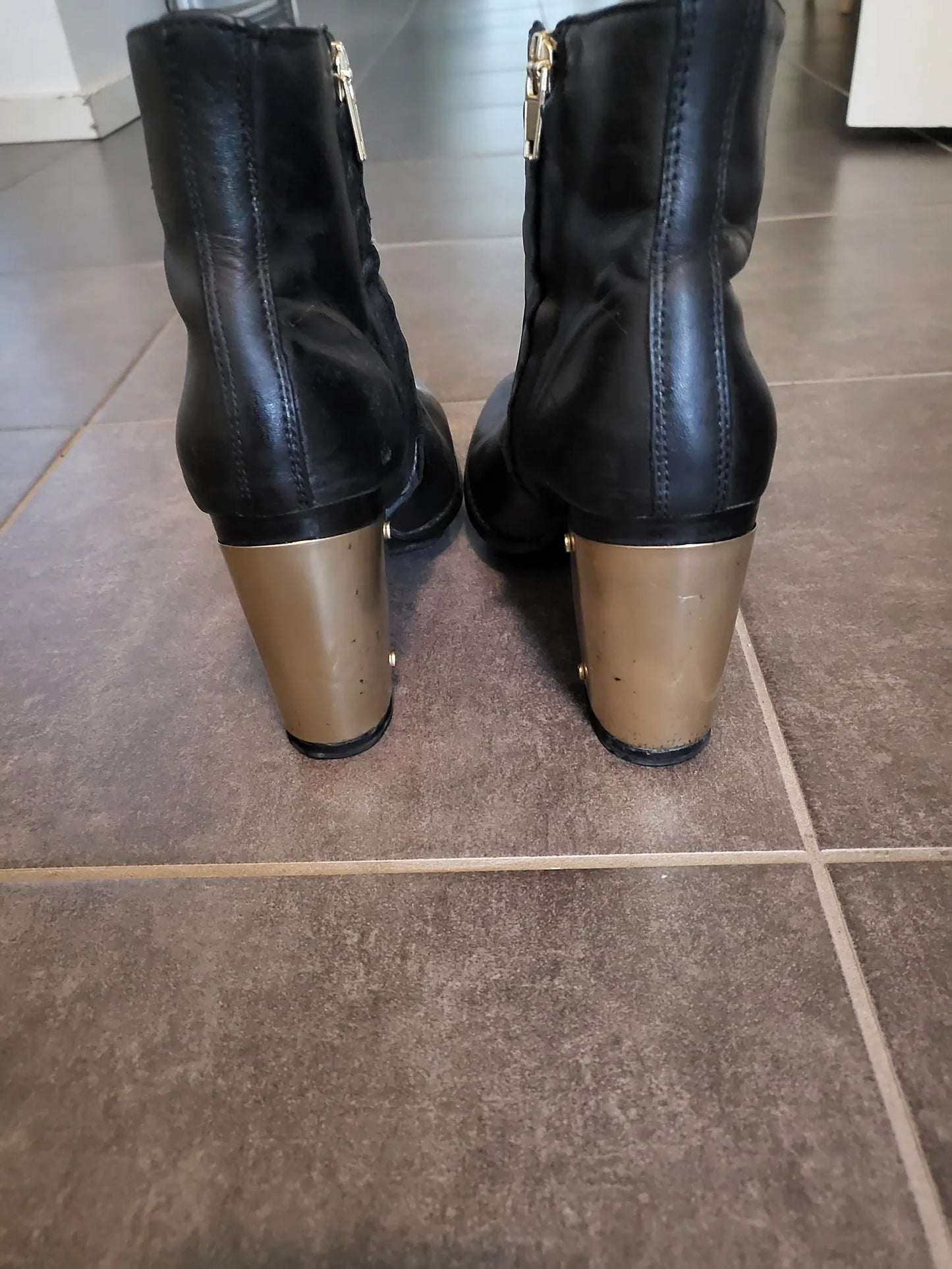 Steve Madden Flight Black Leather-kängor