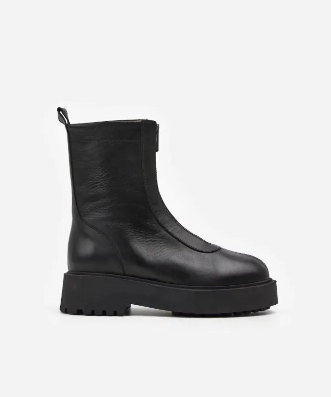 Flattered Alma Leather Black-skinnkängor NWT