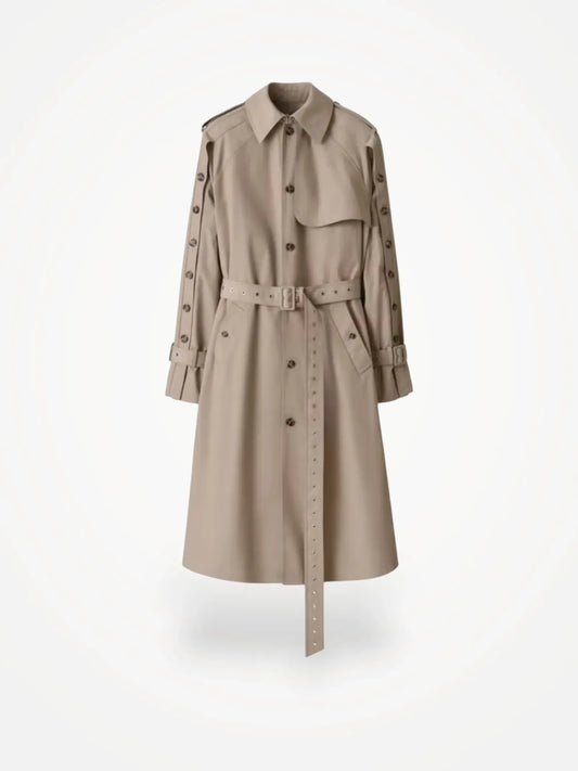 Button Detail Twill Trench Trenchcoat