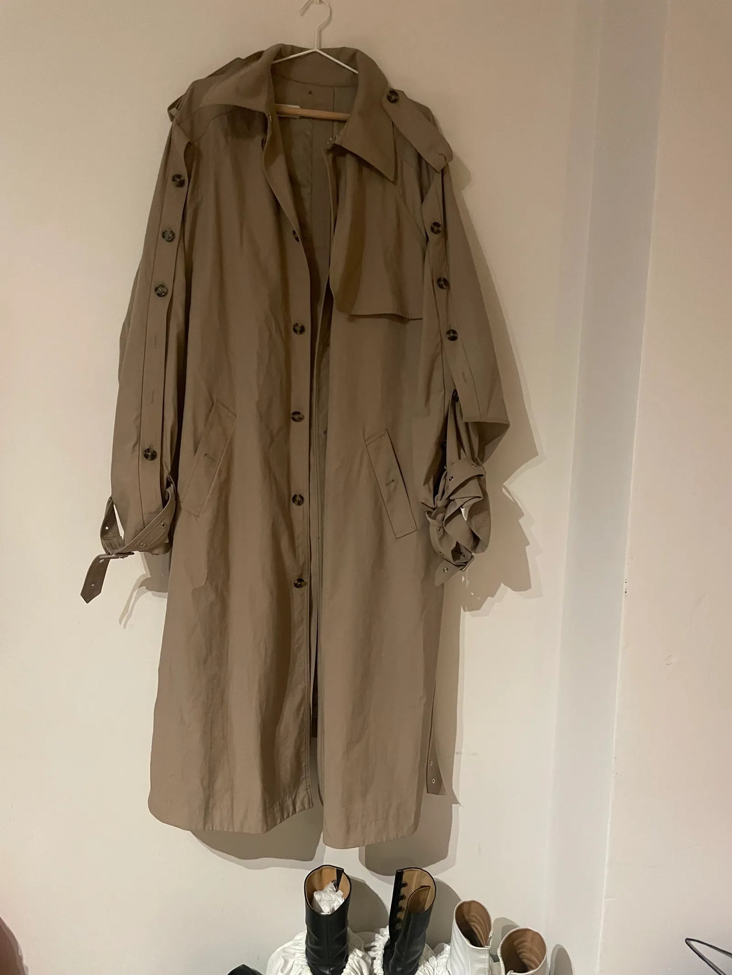 H&M x Rokh Button Detail Twill Trench-trenchcoat