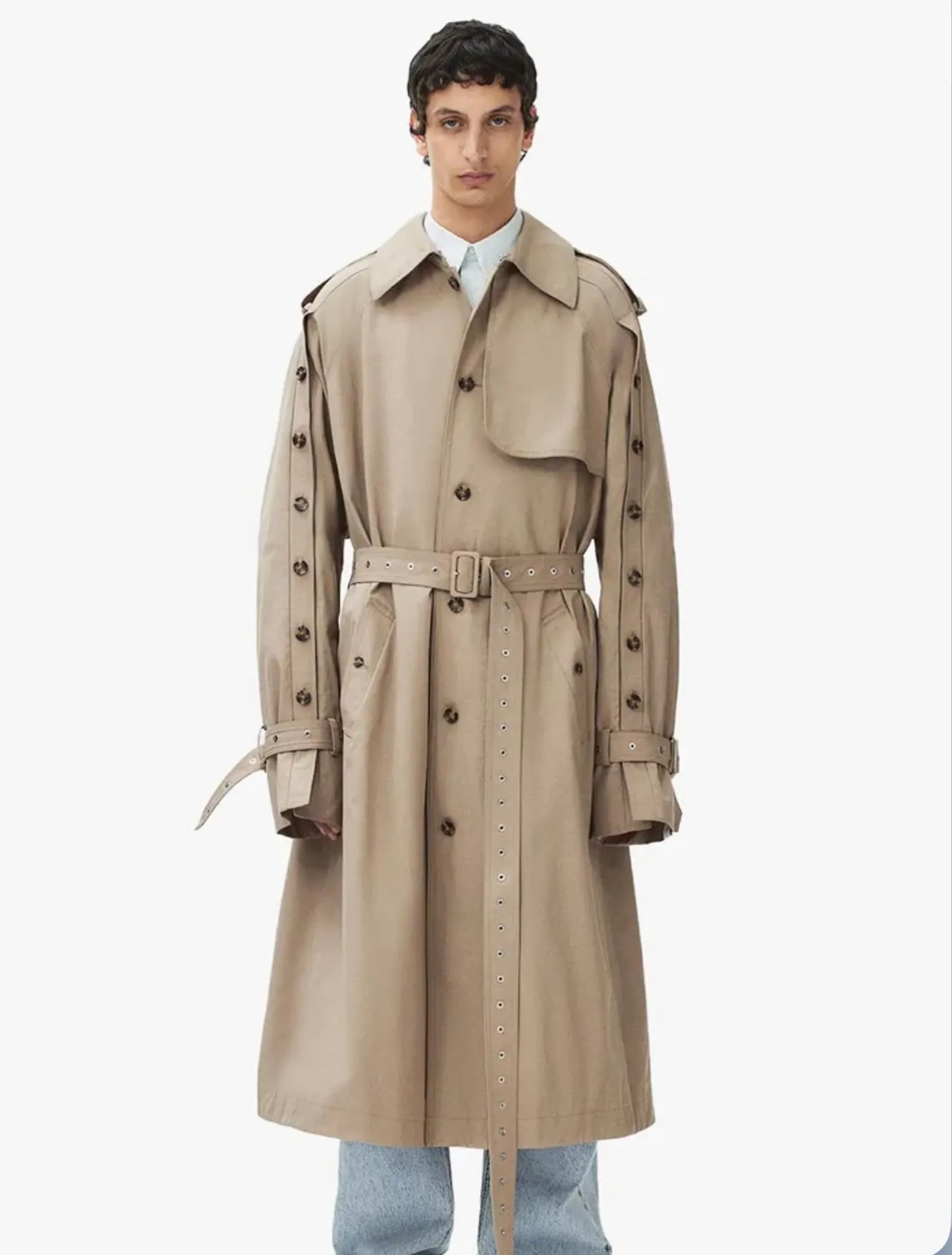 H&M x Rokh Button Detail Twill Trench-trenchcoat