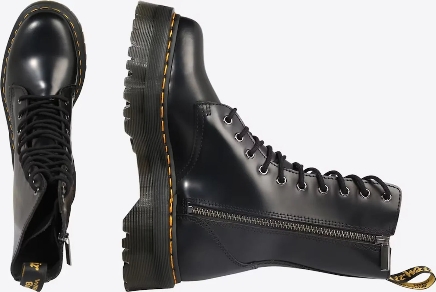 Dr. Martens Jadon Hi Black Polished Smooth-skinnboots