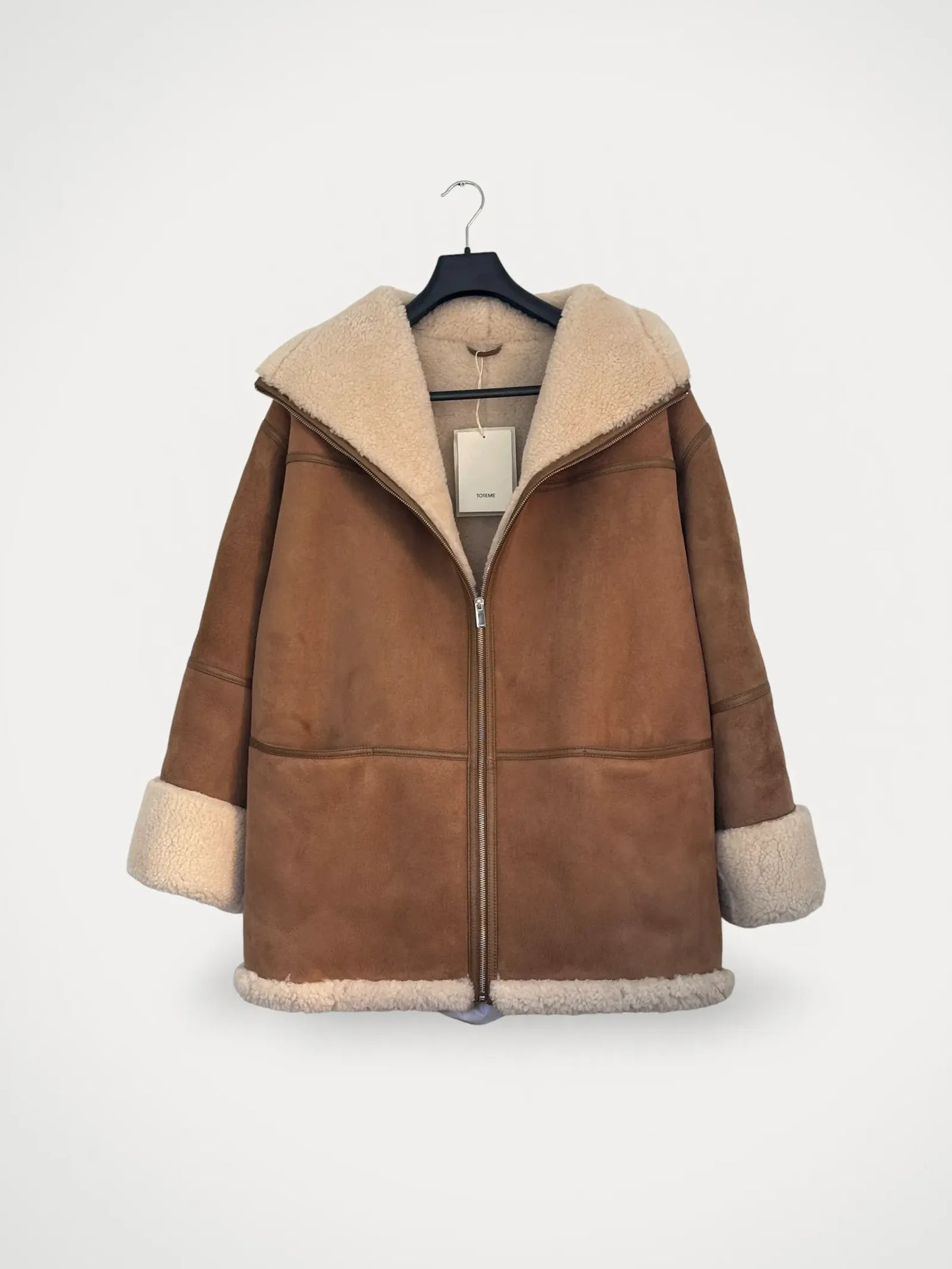 Toteme Signature Shearling Biscuit-skinnjacka NWT