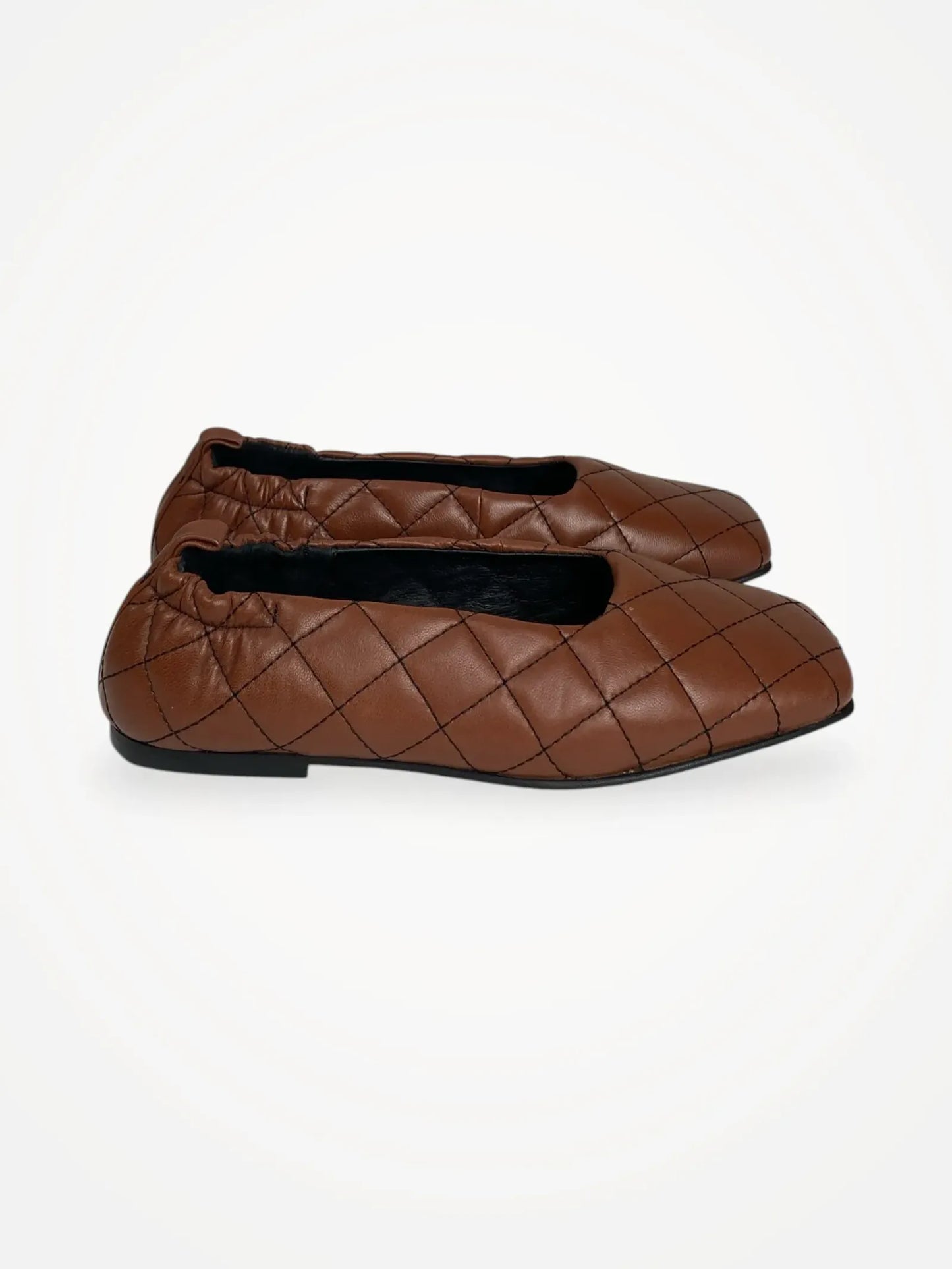 Blankens The Leah Quilted Brown Ballet flats