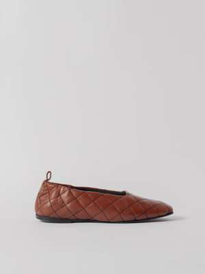 Blankens The Leah Quilted Brown Ballet flats