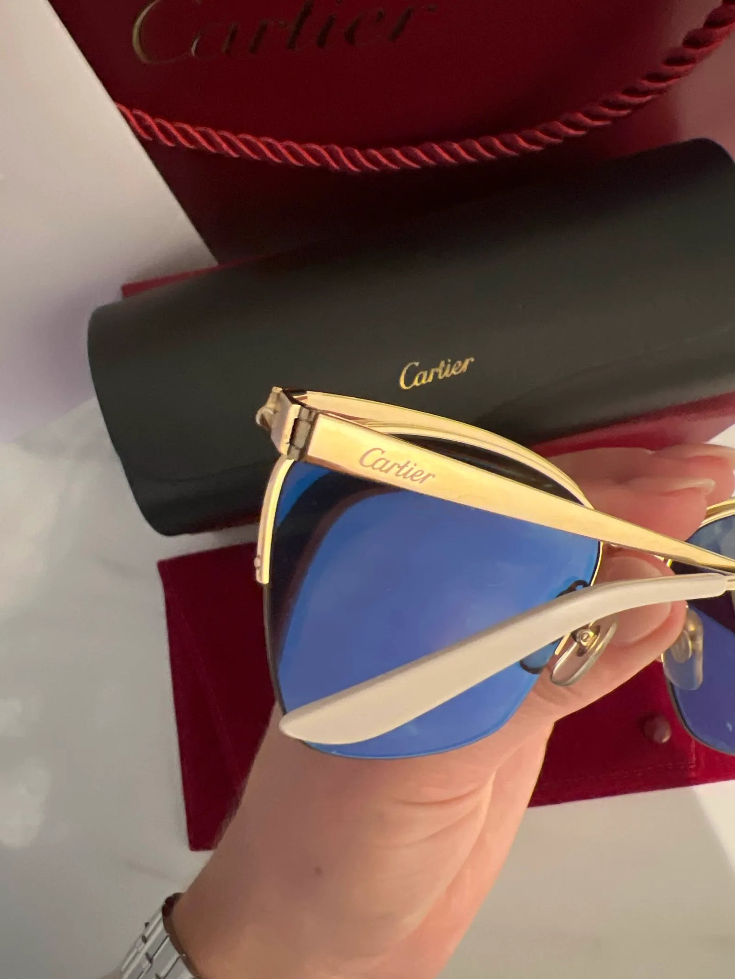 Cartier Eye Eyeliner Scgf 59x16 Pg Mirror Sunglasses