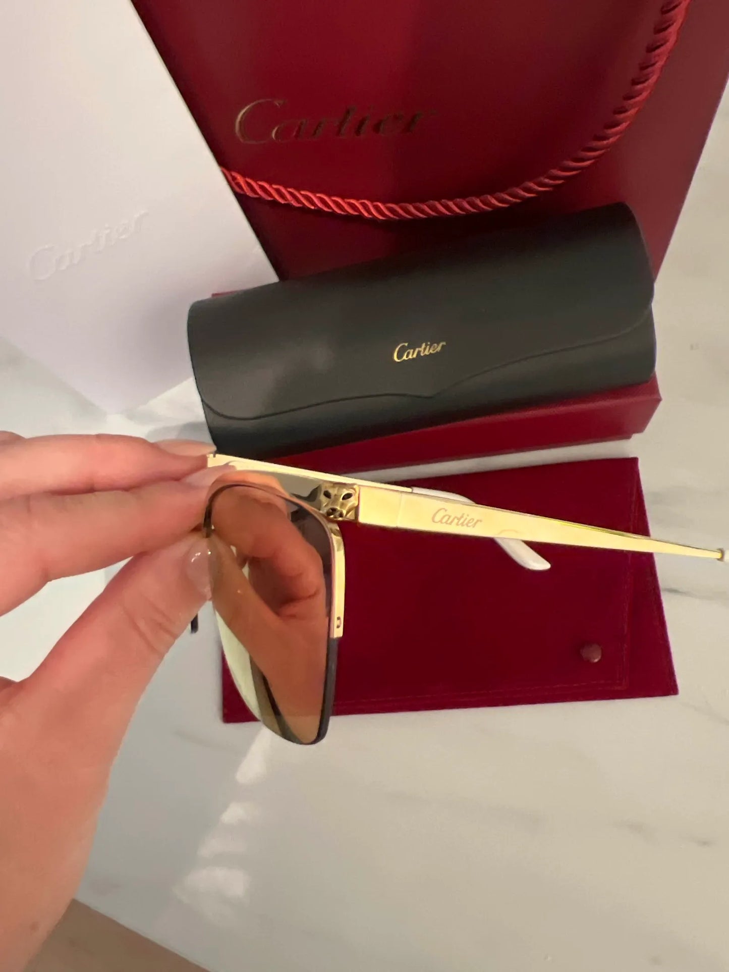 Cartier Eye Eyeliner Scgf 59x16 Pg Mirror Sunglasses