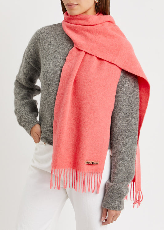 Acne Studios Canada Skinny Fluo Pink Scarf