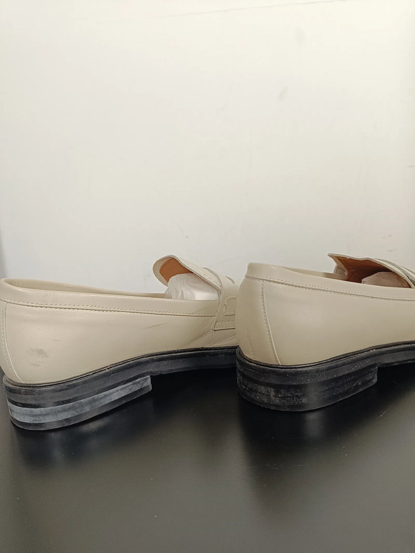 Flattered Sara Creme Leather Loafers