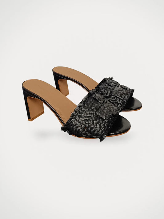 Flattered Black Braided heels Heels