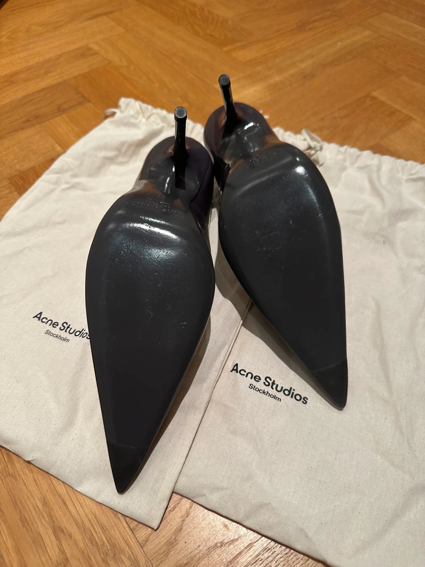 Acne Studios Anthracite Grey - Leather Pump (runway)-skinnklackar NWOT