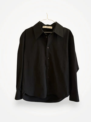 Séfr Trino Black Fine Cotton Shirt