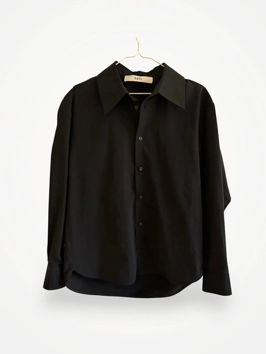 Séfr Trino Black Fine Cotton Shirt